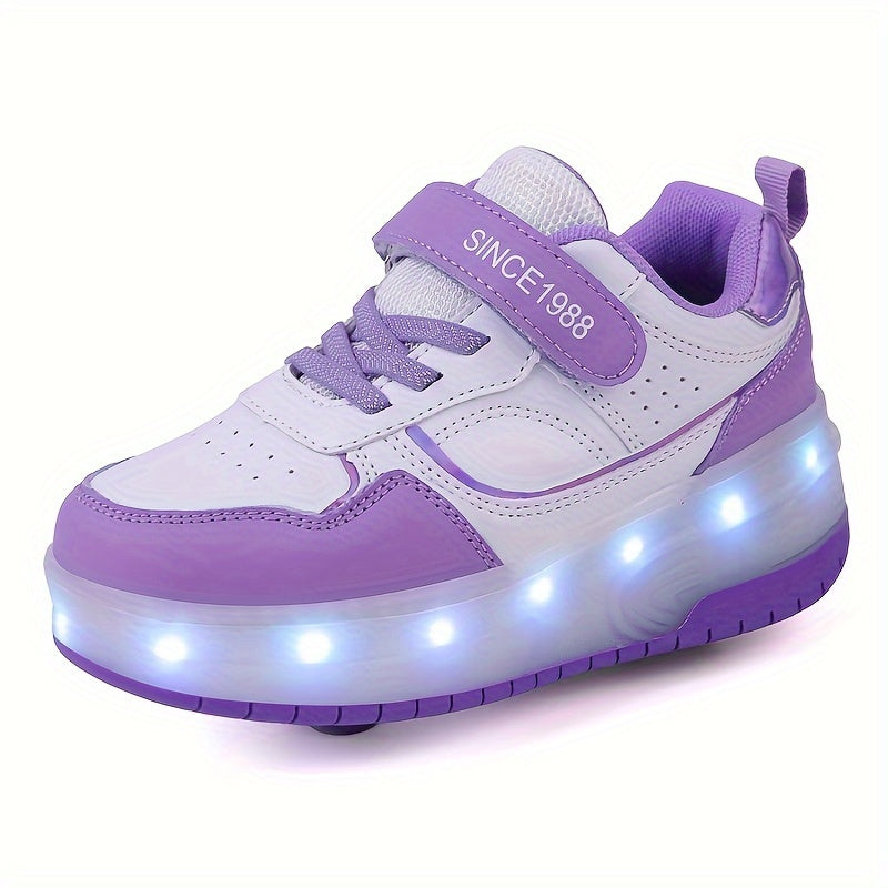 Stylish LED light-up shoes for outdoor activities, USB rechargeable, durable and breathable, perfect for all seasons.