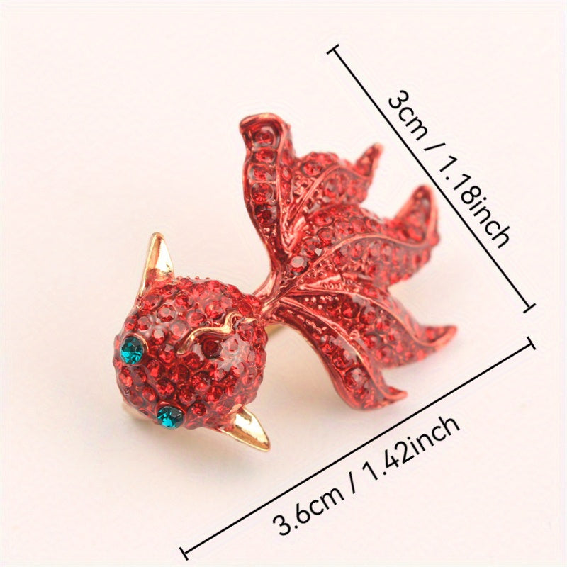 Stylish Fish Brooch with Rhinestones - A Versatile and Chic Addition for Clothes, Purses, and Hats