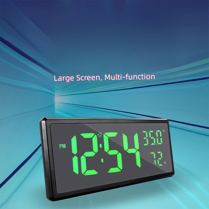 Super Large Screen Wall Mount Clock with Hanging Stand, featuring LED Digital Display. This Intelligent Wall Clock is perfect for Room Decor and makes a great Holiday Gift for Halloween or Christmas.