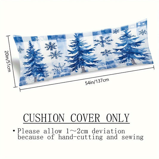 Festive Christmas Tree Body Pillow Cover - 1 Piece, Double-Sided Print, Made of Woven Polyester, Perfect for Sofa and Home Decor, Insert Not Included