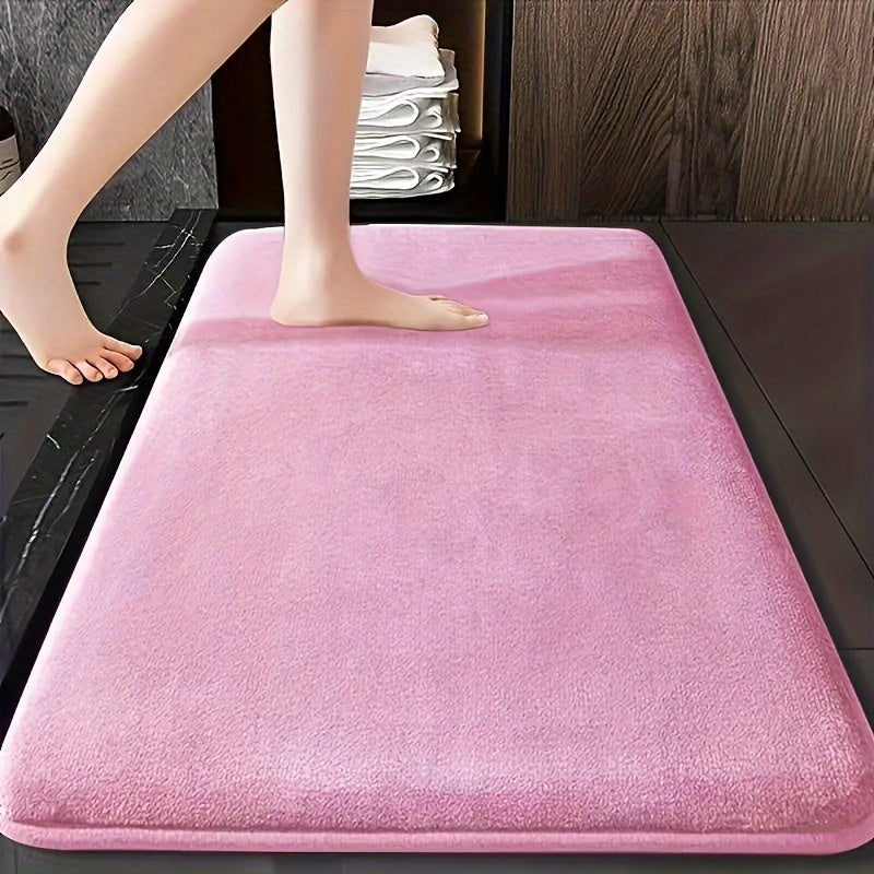 Luxurious 25D High-Density Sponge Bath Mat, 39.88x59.94cm - Soft White Non-Slip Mat for Bathroom, Highly Absorbent & Easy to Clean - Ideal for Shower, Tub, or Entryway - Adds Comfort and Style to Your Home, Bathroom Accessory