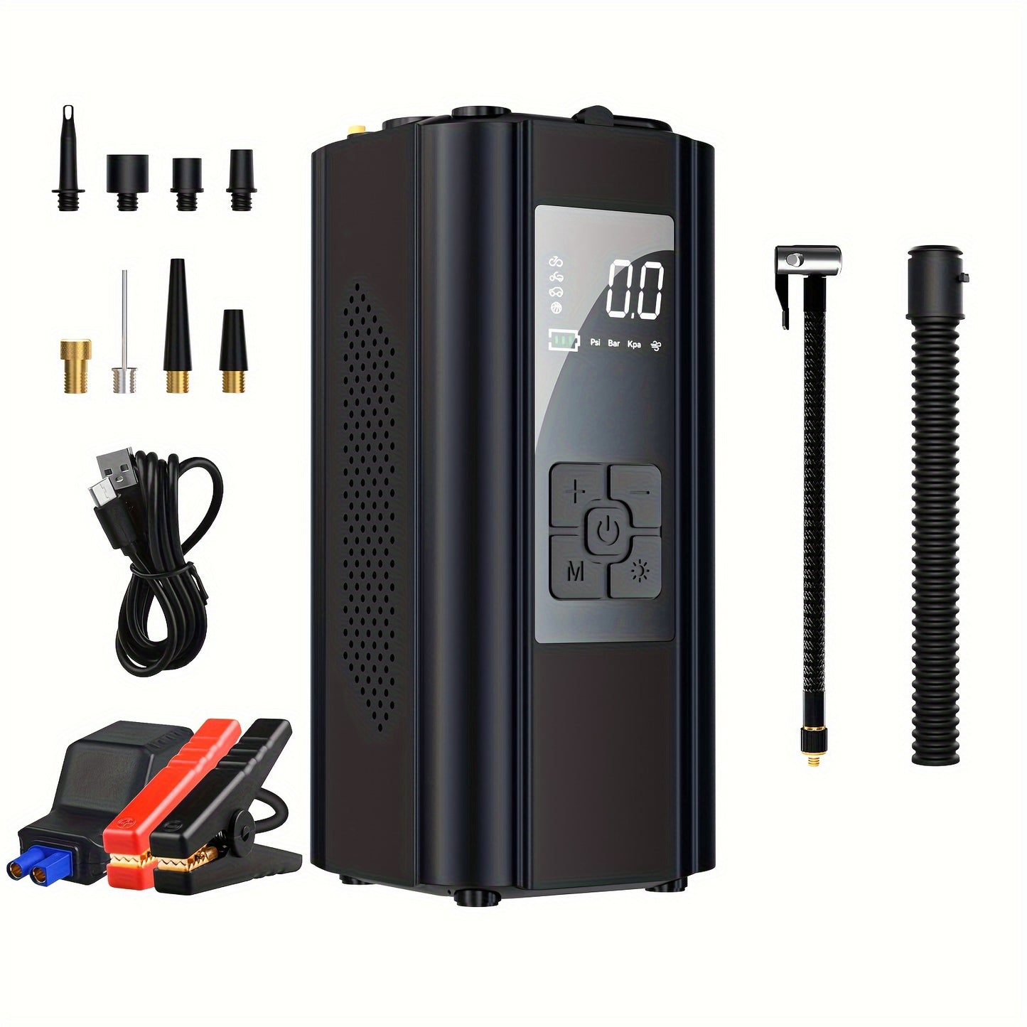 12V Air Compressor & Car Jump Starter with 10,000mAh Power Bank