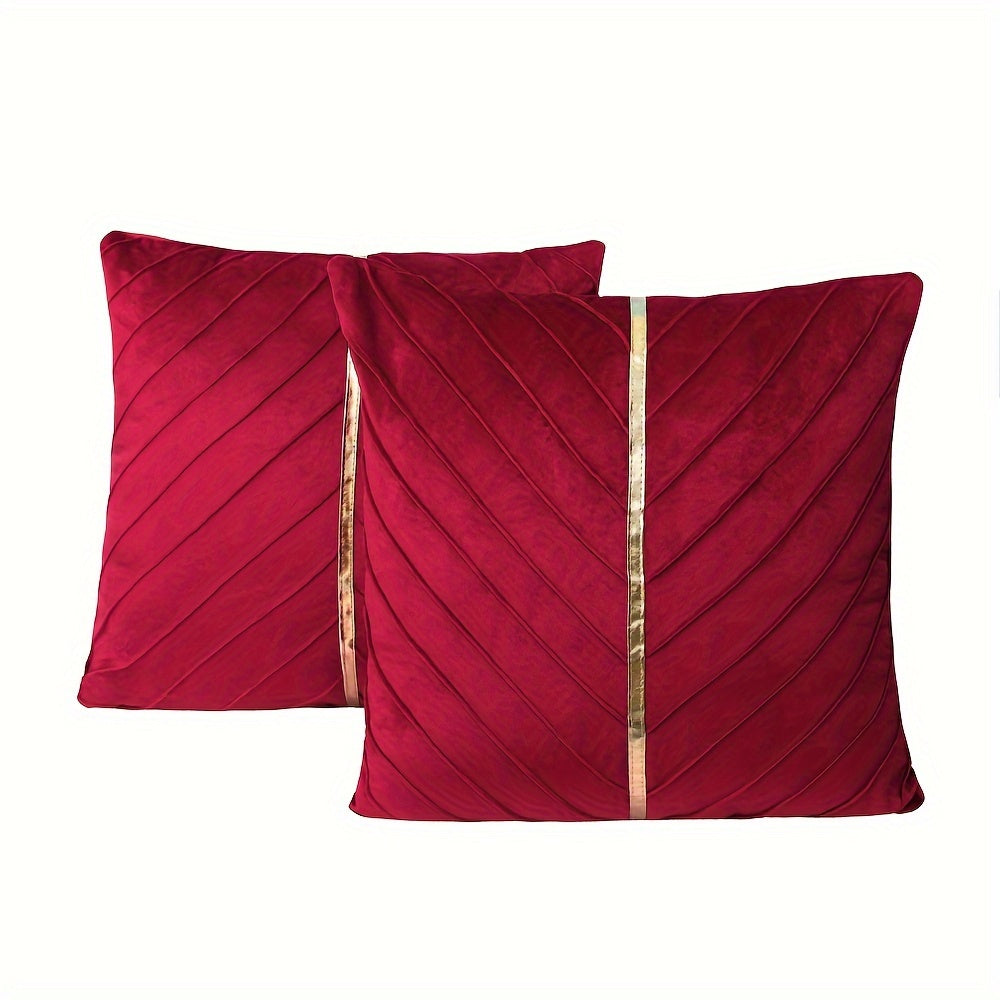 Soft golden velvet throw pillowcases, perfect for sofa, living room, bedroom, car, and yard decor. Pillow insert not included.