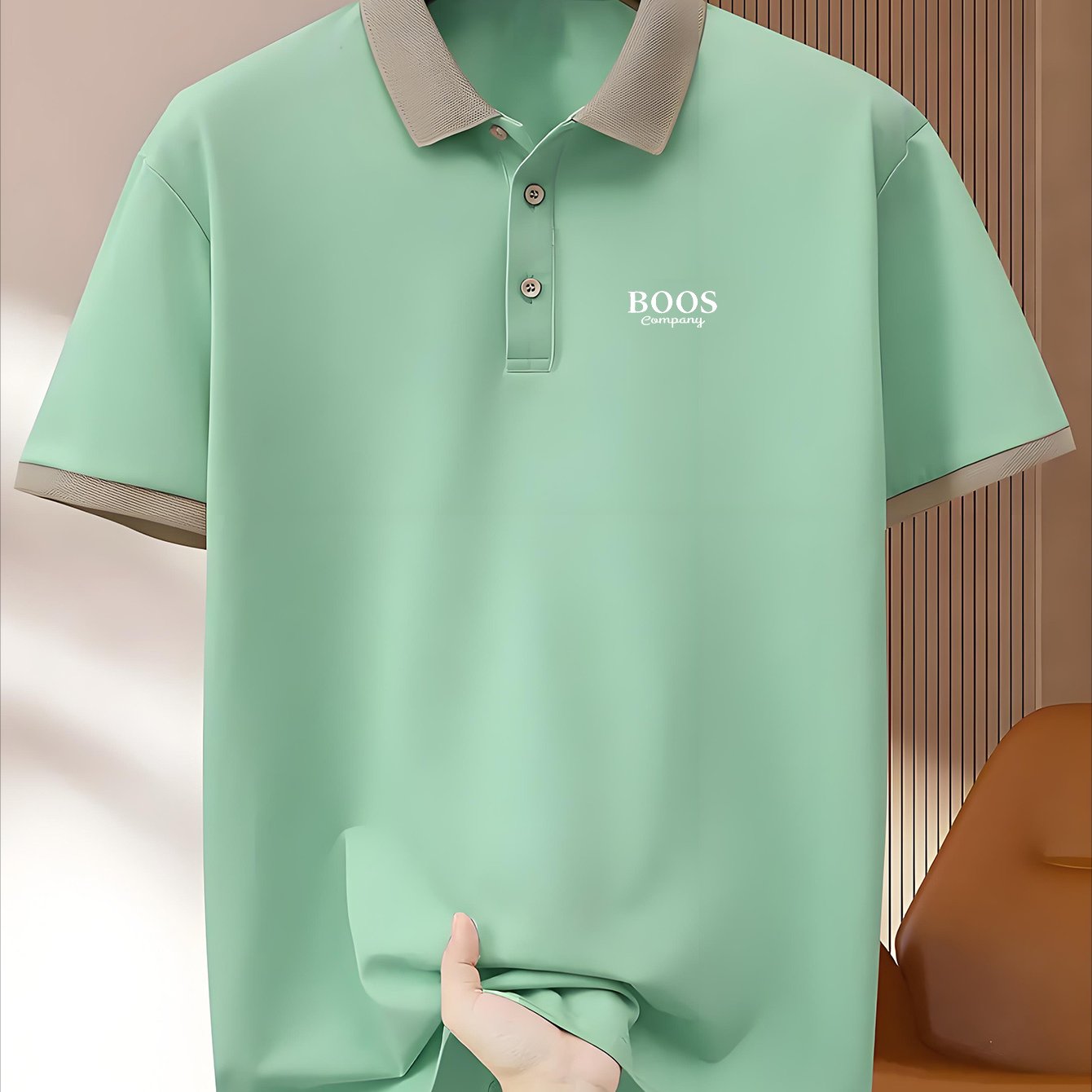 Men's Pink ROOS Golf & Tennis shirt is a stylish and comfortable option for casual summer wear. Made from breathable polyester, it features a contrast collar and button detail. This durable