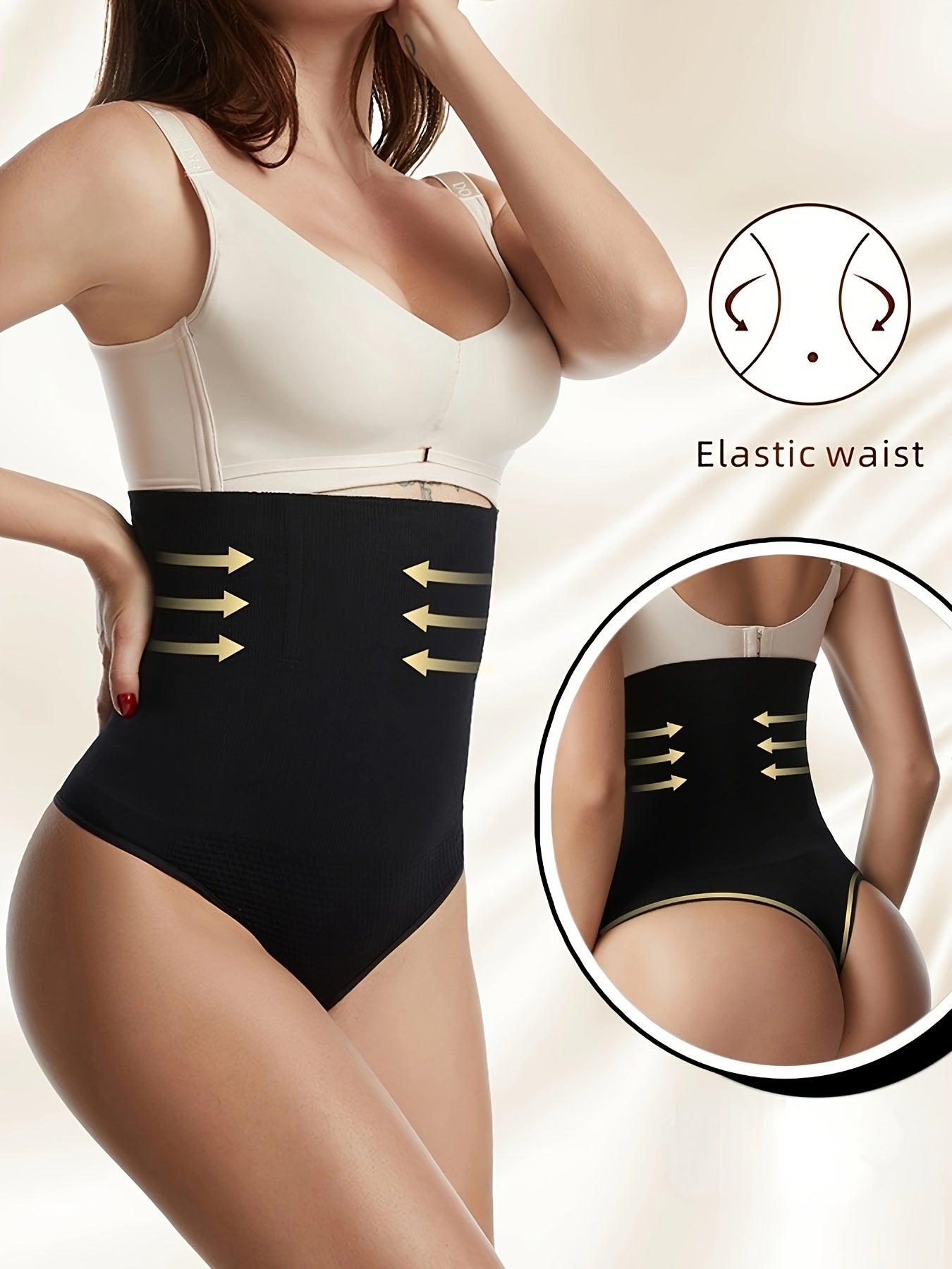 Slimming high-waist thongs for women, ideal for tummy control and shaping.