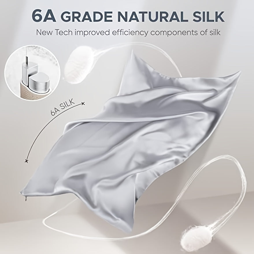 1 piece of 100% Pure Mulberry Silk Pillowcase, 19mm, designed for both hair and skin. Features natural smooth silk on both sides, with a hidden zipper closure. Pillow core not included.