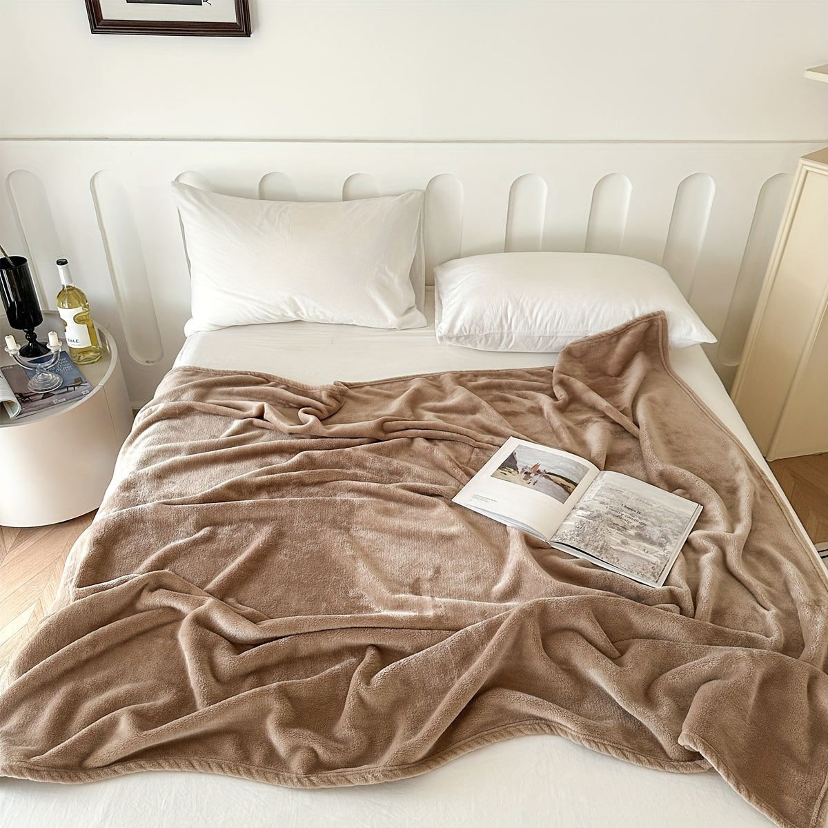 Soft and cozy fleece flannel throw blanket, perfect for keeping warm on the couch or while traveling. Luxury solid color design adds a touch of style to any bed. Easy to carry and use as a cover blanket.