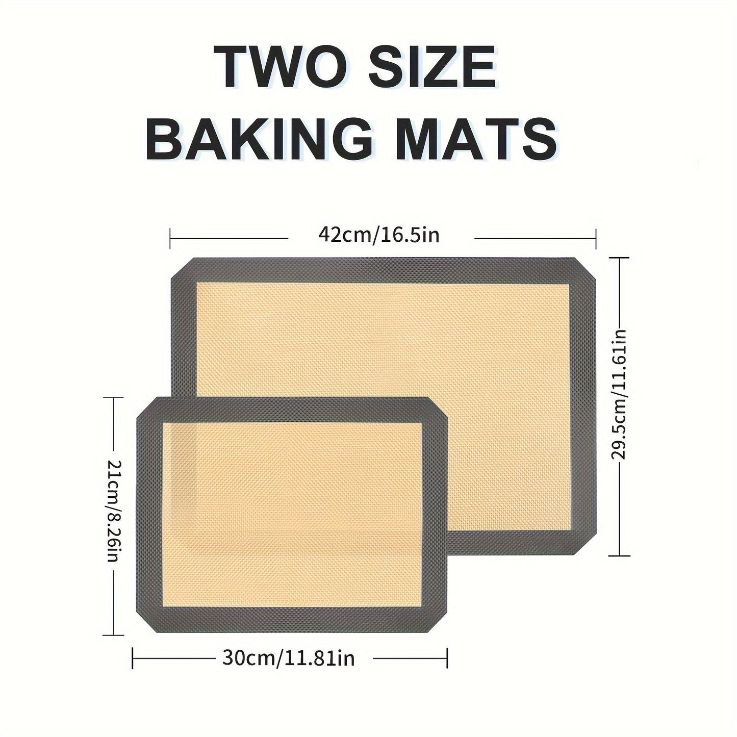 Set of 3 Non-Stick Silicone Baking Mats for Toaster Oven, Half Sheet Size (41.91cm X 29.46cm), Food-Safe Tray Liners, Reusable and Heat-Resistant. Perfect for Biscuits, Macarons, Bread, and Pastries. Essential Baking Tools for Your Kitchen.