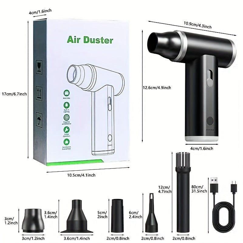 Compact Cordless Dust Blower with High-Speed Air Pump, USB Charging, Button Control - Perfect for Home, Car, Computer Keyboard, and Sofa Drying tasks