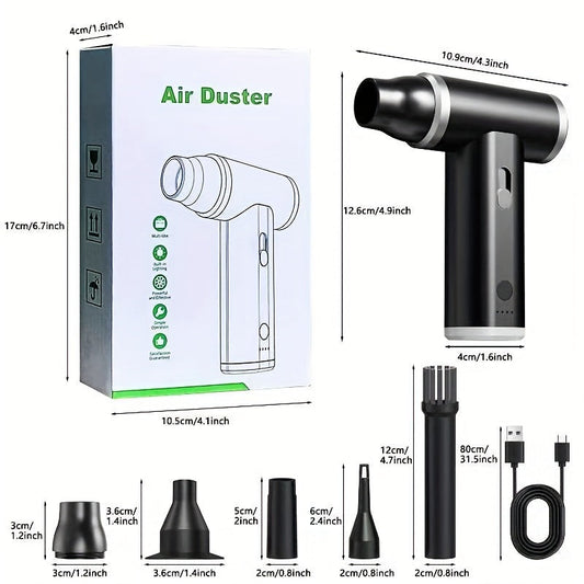 Compact Cordless Dust Blower with High-Speed Air Pump, USB Charging, Button Control - Perfect for Home, Car, Computer Keyboard, and Sofa Drying tasks