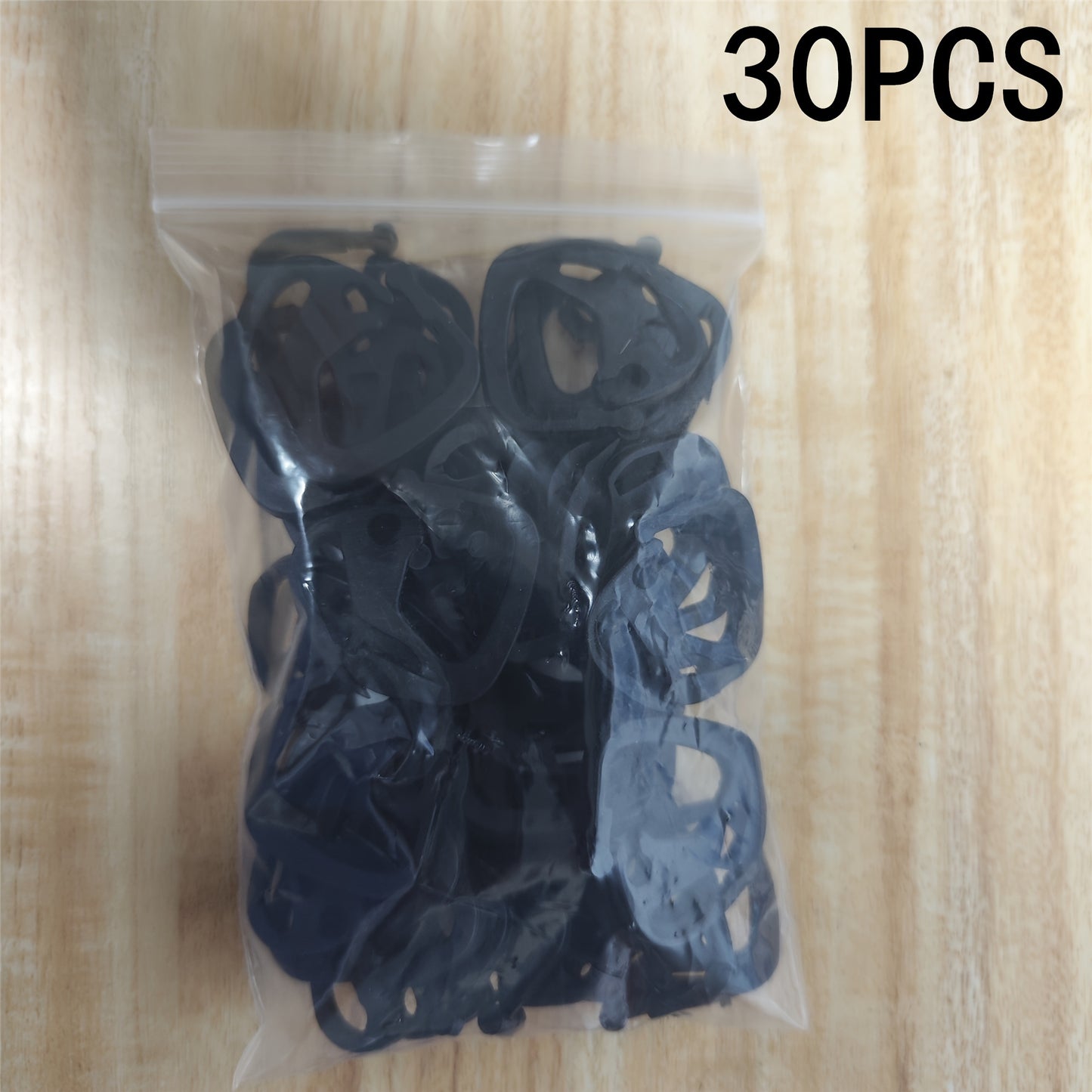 Set of 30 Black alloy and plastic curtain line hooks for greenhouse sunshade system