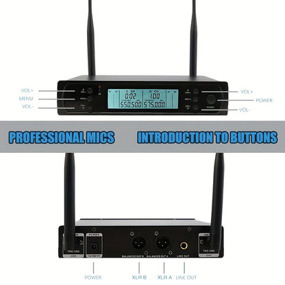 XGES707 Professional 100 Kanal Dinamik Mikrofon Tizimi karaoke, DJ, uyda qo'shiq aytish, KTV partiyasi va uchrashuvlar uchun EU ulagichi bilan