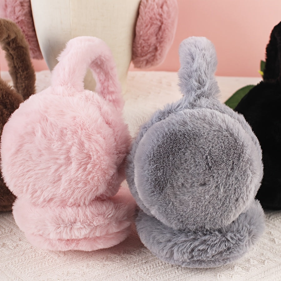 Warm and Adorable Winter Earmuffs for Women - Soft and Cozy, Flexible Fit, Easy to Clean with Hand-Washing, Made of Polyester Blend