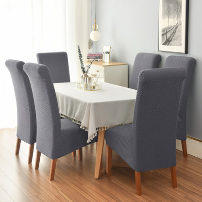 Jacquard high back dining chair slipcovers in sets of 2 or 4 for home or office use.