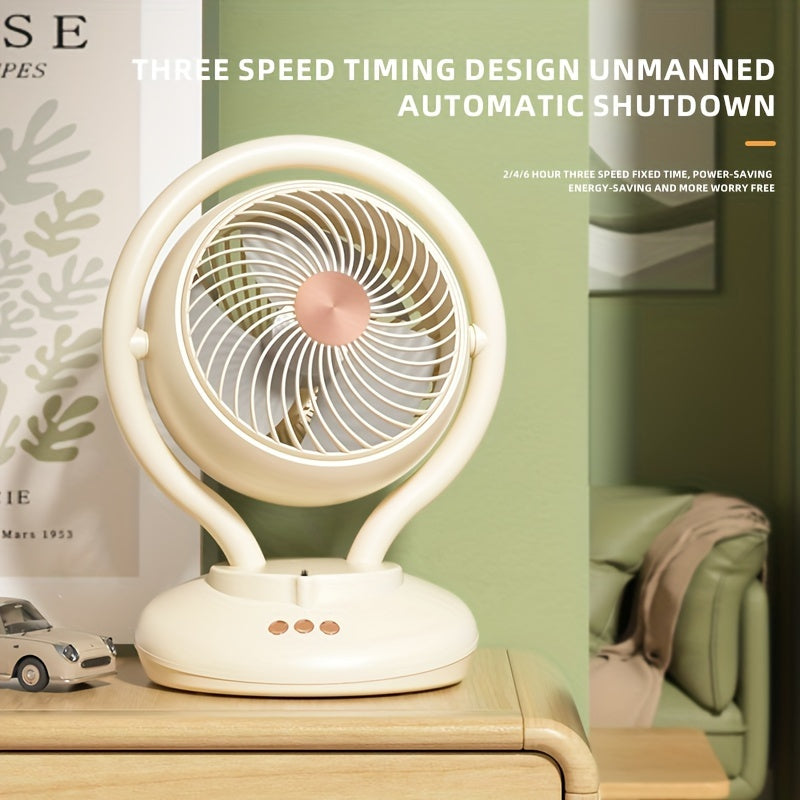 Convenient Portable Fan with Oxygen Ion Air Purification, Timer Function, Adjustable 3 Speeds, Ideal for Home, Dorm, Office - Available in Rechargeable and Battery Models. Great for Cooling Anywhere!