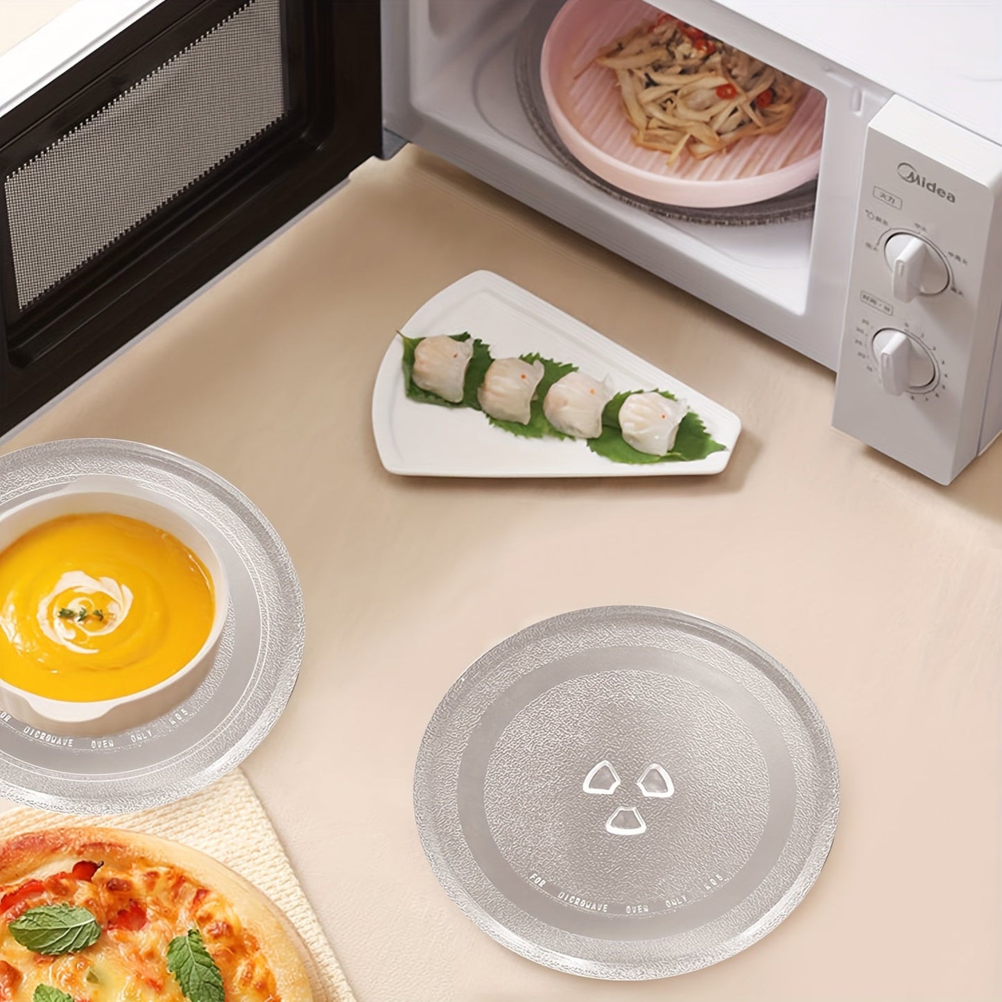 Durable Replacement Turntable Plate for Kitchen & Dining - Thickened Heat-Resistant Glass Microwave Tray, Compatible with Most Models