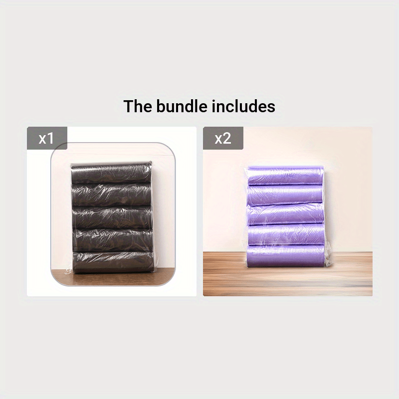 75 pieces of disposable garbage bags in 5 rolls, designed for easy use at home, kitchen, office or restaurant. Ideal for roll-on flat diaper disposal.