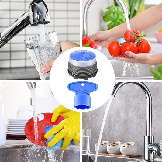 Save water and money with the 12-Pack EcoFlow Faucet Aerator Set. These M18.5 Thread Plastic Tap Filters come with Mixing Nozzle Keys for easy installation. A No-Electricity Water Saving Dispenser perfect for Home, Kitchen, Bathroom, Garden, Hotel, and