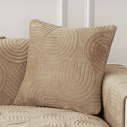 Pet-friendly milk velvet sofa slipcover with sherpa fleece for furniture protection and non-slip design. Ideal for pets and adding decorative touch to living spaces.