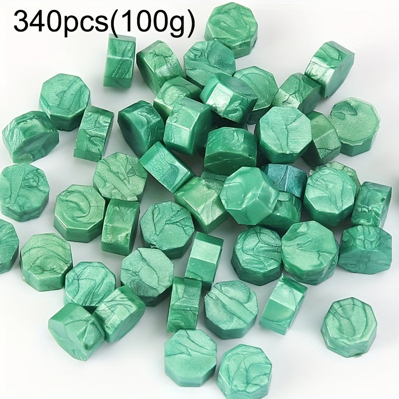 340pcs 100g Octagonal Wax Particles for DIY Gift Box Sealing Wax