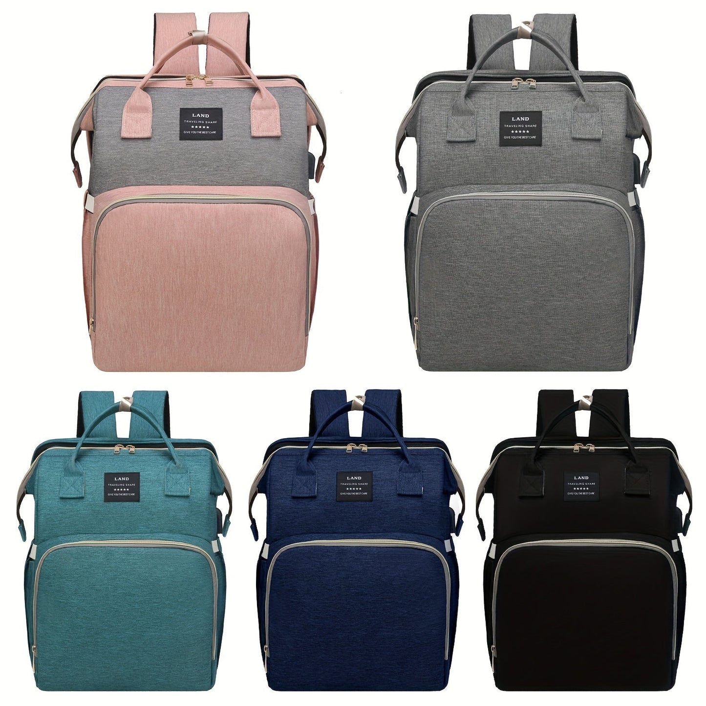 Get the ultimate convenience and style with the Lamroro Multifunctional Diaper Backpack! Made with a soft shell polyester, this daypack includes a changing station, mirror embellishment, multiple compartments, and a stylish striped pattern. Perfect for