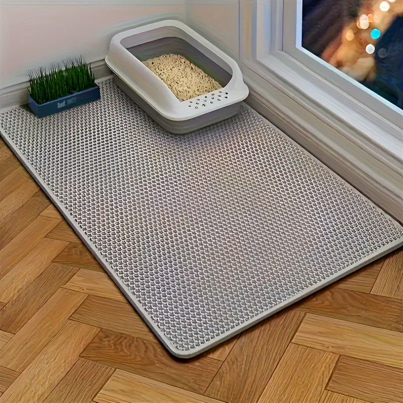 XL Double Layer EVA Cat Litter Mat - Anti-Slip, Washable, Waterproof, Odor Control, Easy to Clean - Ideal for Litter Boxes, Pet Mess Protector | Durable Washable Cat Mat