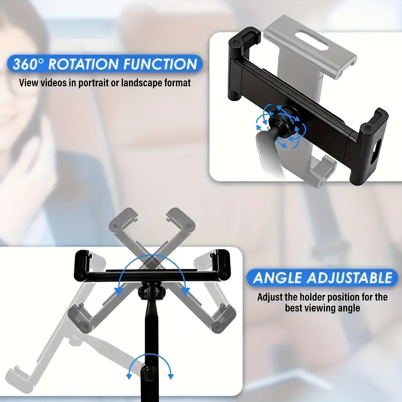 Car rear headrest tablet phone holder, compatible with tablets for devices ranging from 11.94-32.77 cm, providing safe and adjustable support for road travel.