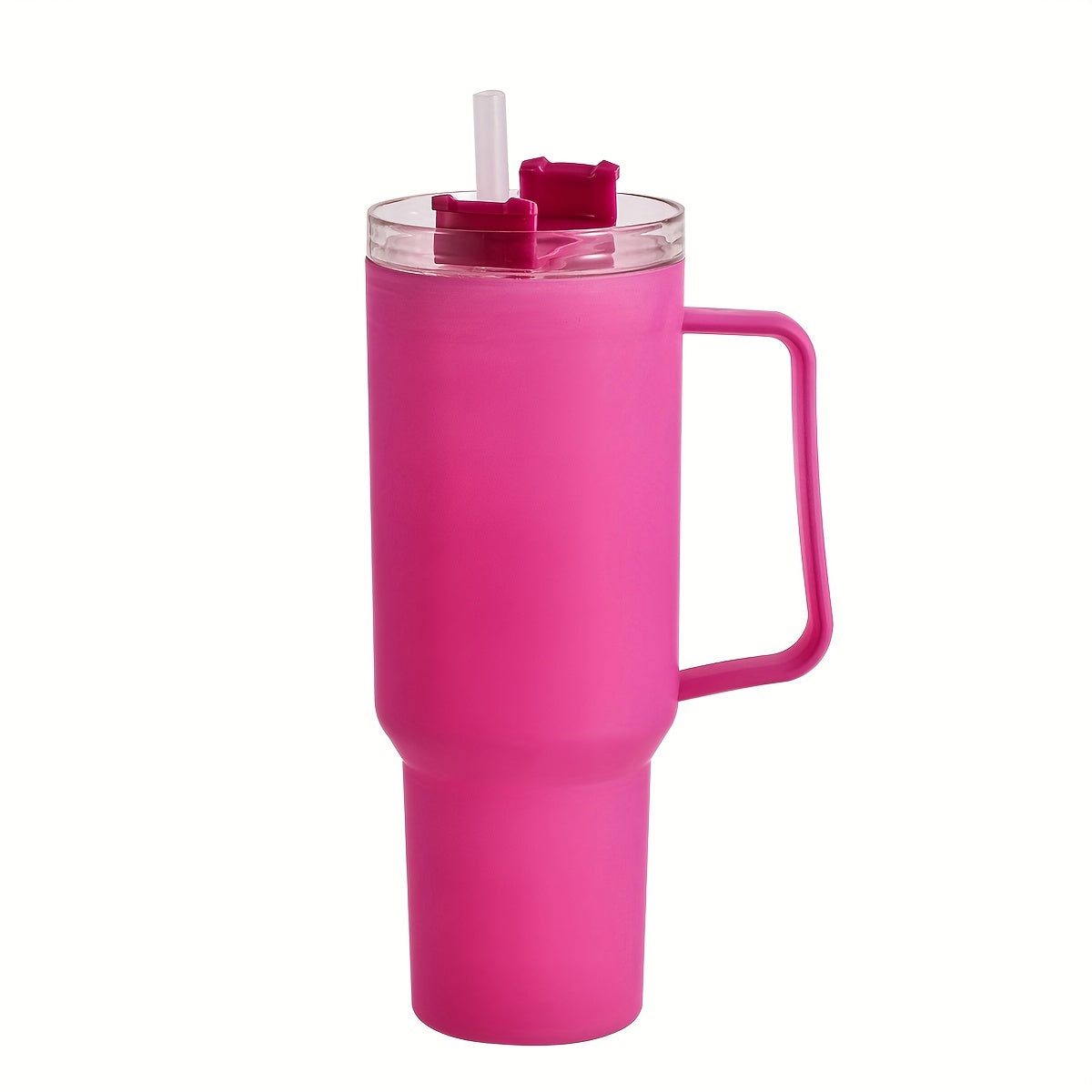 White polycarbonate tumbler with handle, large capacity for car and office use.