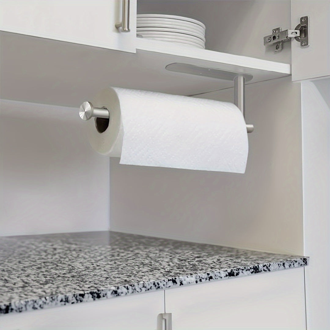 Stylish and convenient, the Modern Stainless Steel Wall Mount Paper Towel Holder in Brushed Silver is the perfect kitchen accessory for easy access to your paper towels. This sleek dispenser is designed to keep your paper towels organized and within