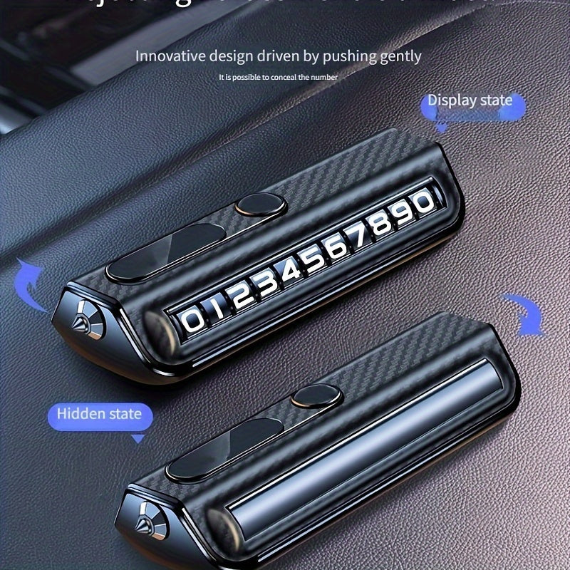 Temporary car moving phone plate, high-end creative number keeper ornament for car interior parking.