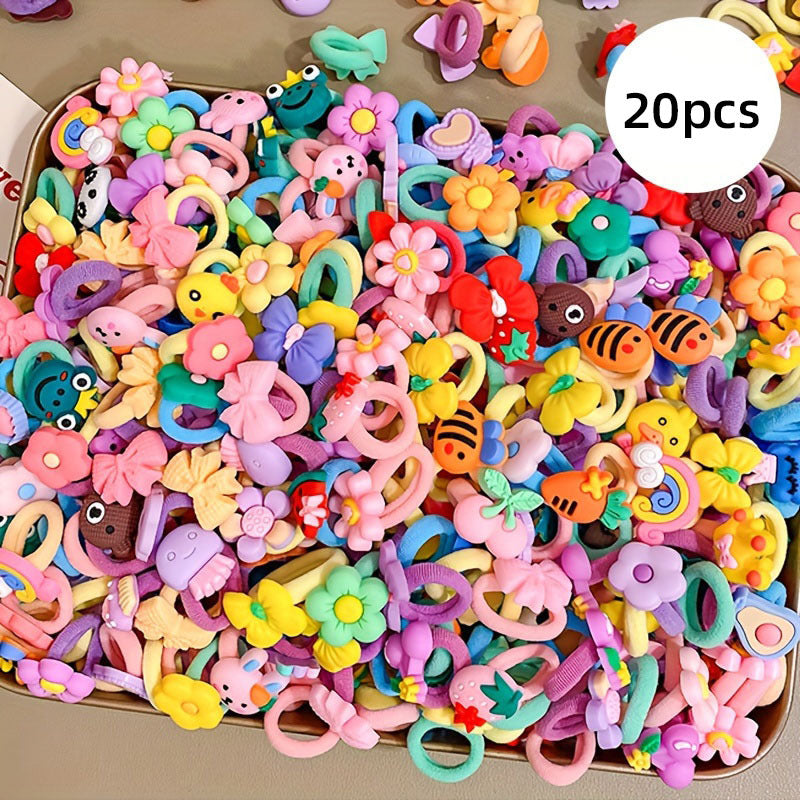 50/80/120 Sets of children's hair rings with assorted designs, suitable for toddlers.