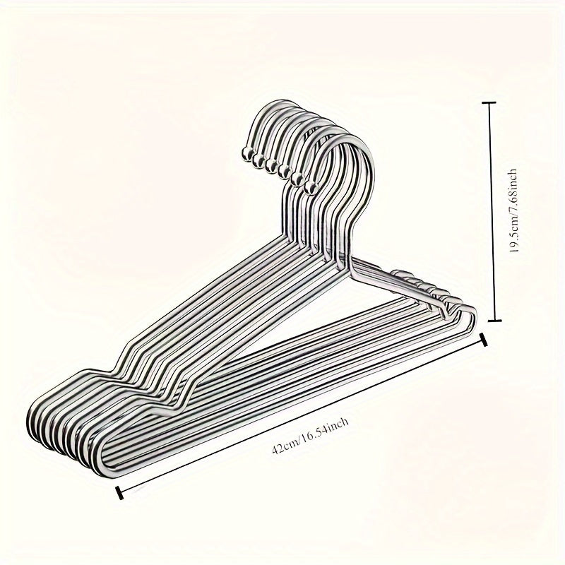 10 вешалок из нержавеющей стали с выемками для плеч - противоскользящие, прочные и экономящие пространство для организации одежды в доме