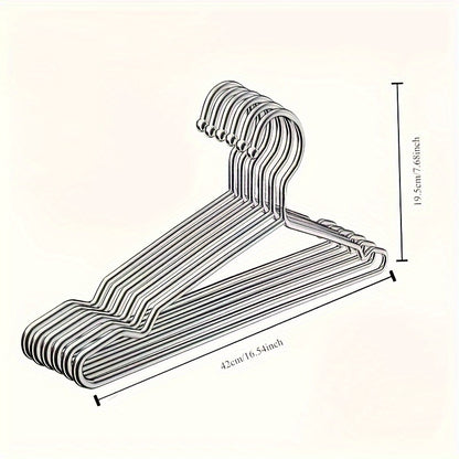 10 вешалок из нержавеющей стали с выемками для плеч - противоскользящие, прочные и экономящие пространство для организации одежды в доме
