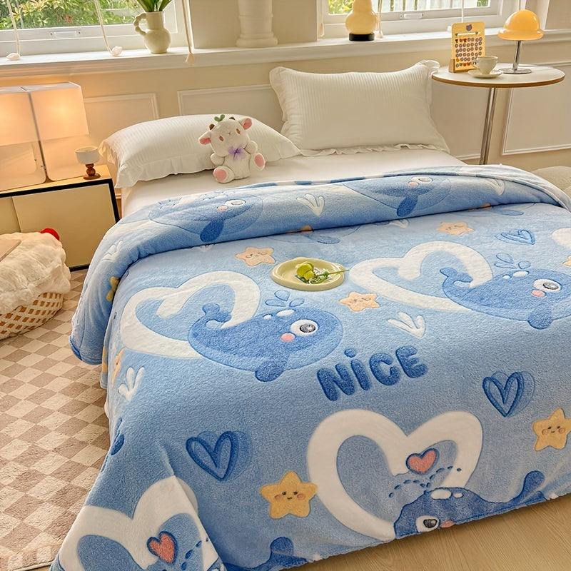 Soft coral fleece throw blanket that is suitable for all seasons. Can be easily washed in the machine and is versatile enough to be used on the bed, sofa, at the office, or as a gift.