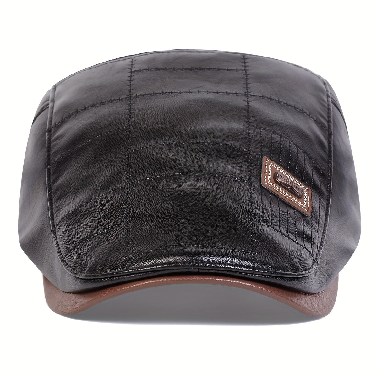 PU Leather Gentlemen Beret for Autumn and Winter Travel