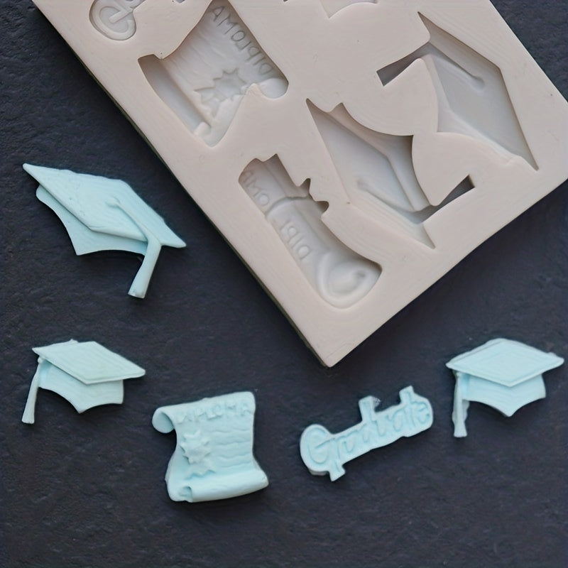 Create your own graduation-themed chocolates with this 1-piece 3D silicone mold. Ideal for DIY cake decorating and baking, this mold is perfect for making fondant and candy. A must-have kitchen gadget for home bakers.