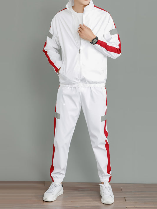 Men's casual two-piece sportswear set for spring and autumn.