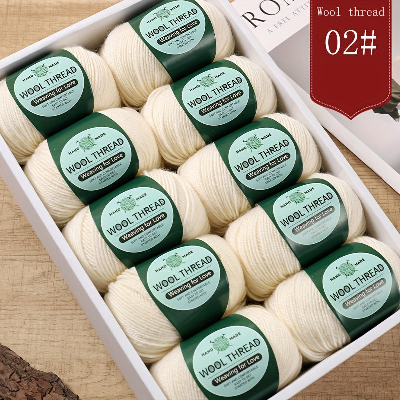 10 pieces of Australian yarn, each pack weighing approximately 500g with 10 balls. It has a moderate thickness, is easy to knit, soft, and warm. Ideal for crocheting sweaters, coats, vests