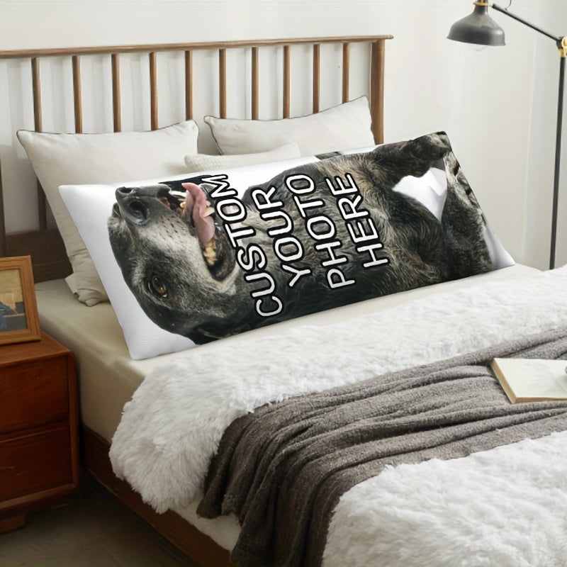 Get a personalized touch with our Custom Photo Body Pillowcase. Measuring 50.8x137.16 cm, this double-sided print features soft short plush and a zippered cover for a full body pillow. It's ideal for both comfort and decor, making it perfect for