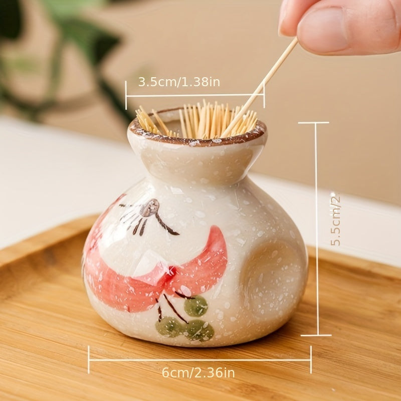 [Top Pick] Retro Ceramic Toothpick Holder, Stylish Toothpick Dispenser for Home and Restaurant Use, Includes Storage Box