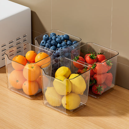 4-Piece Set of Transparent Refrigerator Storage Bins with Lids, Food-Safe Organizer for Fruits and Vegetables, Containers for Garlic and Ginger, Kitchen Fresh-Keeping Boxes