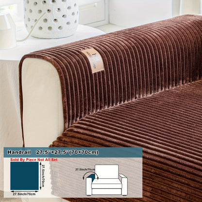 Modern striped sofa cover made of thick flannel fabric, pet-friendly and non-slip. Suitable for 1 to 4-seater sofas, soft and machine washable. Perfect for home and office decor.