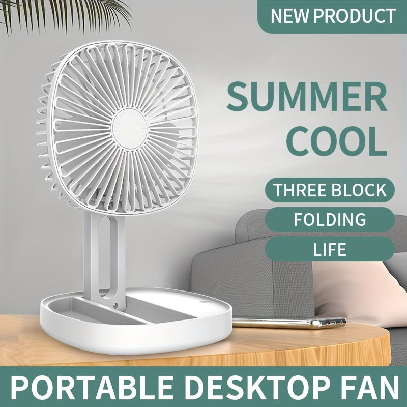 Portable Pedestal Fan: This foldable standing desk fan is perfect for on-the-go use. It features a 1200mAh rechargeable battery, and can also be used as a spray and fragrant fan. The telescopic design allows for 3 different speeds, as well as a timer