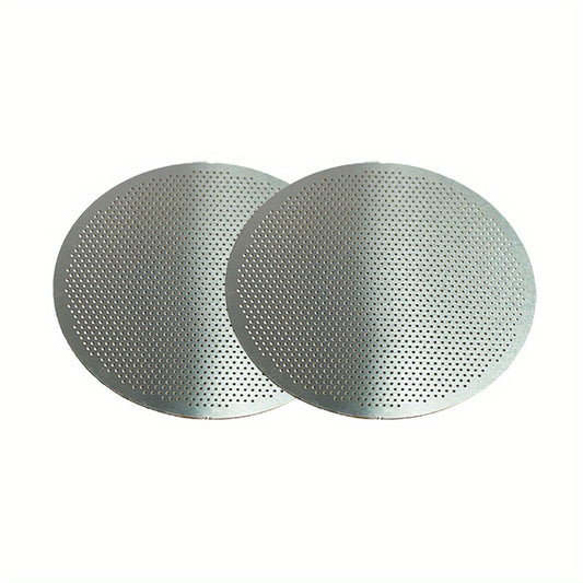 Set of 2 Stainless Steel Barista Coffee Filters for Espresso Machines, Includes 3 Sizes (5.1cm, 5.3cm, 5.8cm / 2.01inch, 2.09inch, 2.28inch) Espresso Puck Screens, Reusable Coffee Filter Mesh Plates - Perfect Coffee Accessories