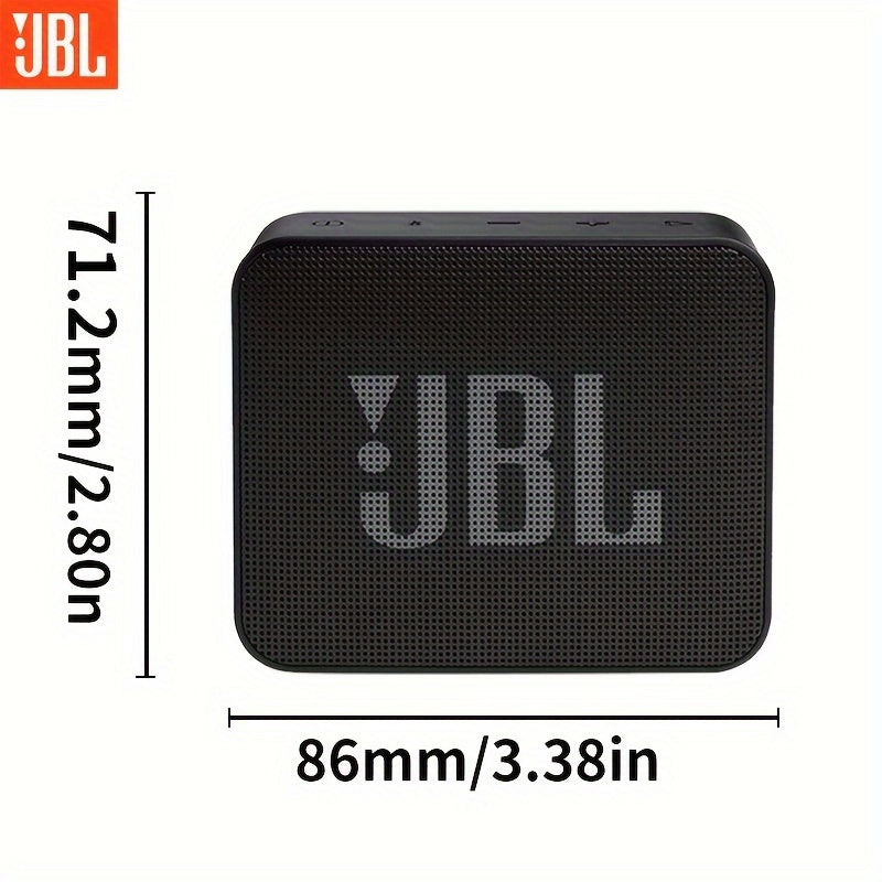 Compact JBL GO ESSENTIAL speaker in Golden Brick Youth Edition with vibrant bass, wireless connectivity, and USB charging. Perfect for use at home, in the car, or outdoors.