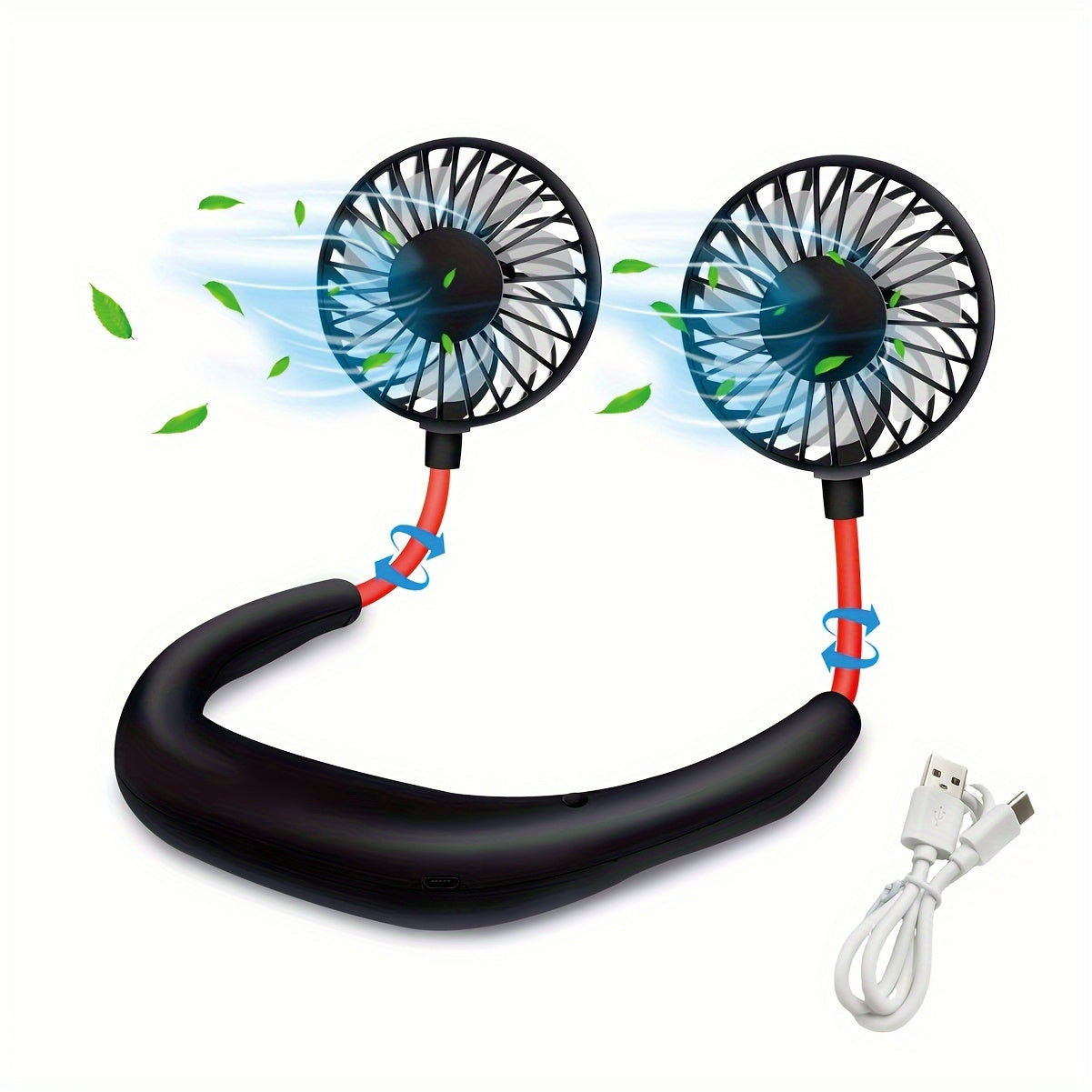 360° Portable Fan with High-Speed Function and Rechargeable Lithium Battery, Made of Plastic, Comes with Multiple Components for Cooling, Ideal for Indoor and Outdoor Use, USB Rechargeable.