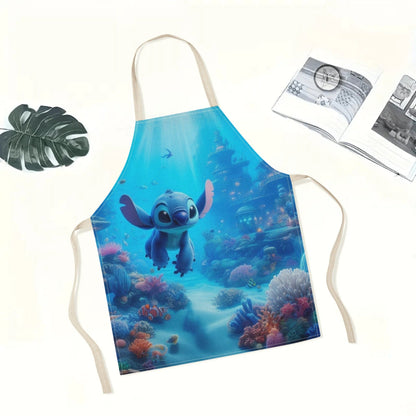 Disney has partnered with a new stylish waterproof apron featuring adorable cartoon designs of popular characters such as Mickey, Minnie, Winnie the Pooh, Stitch, and more. This apron is not only beautiful and fashionable, but also boasts a simple and