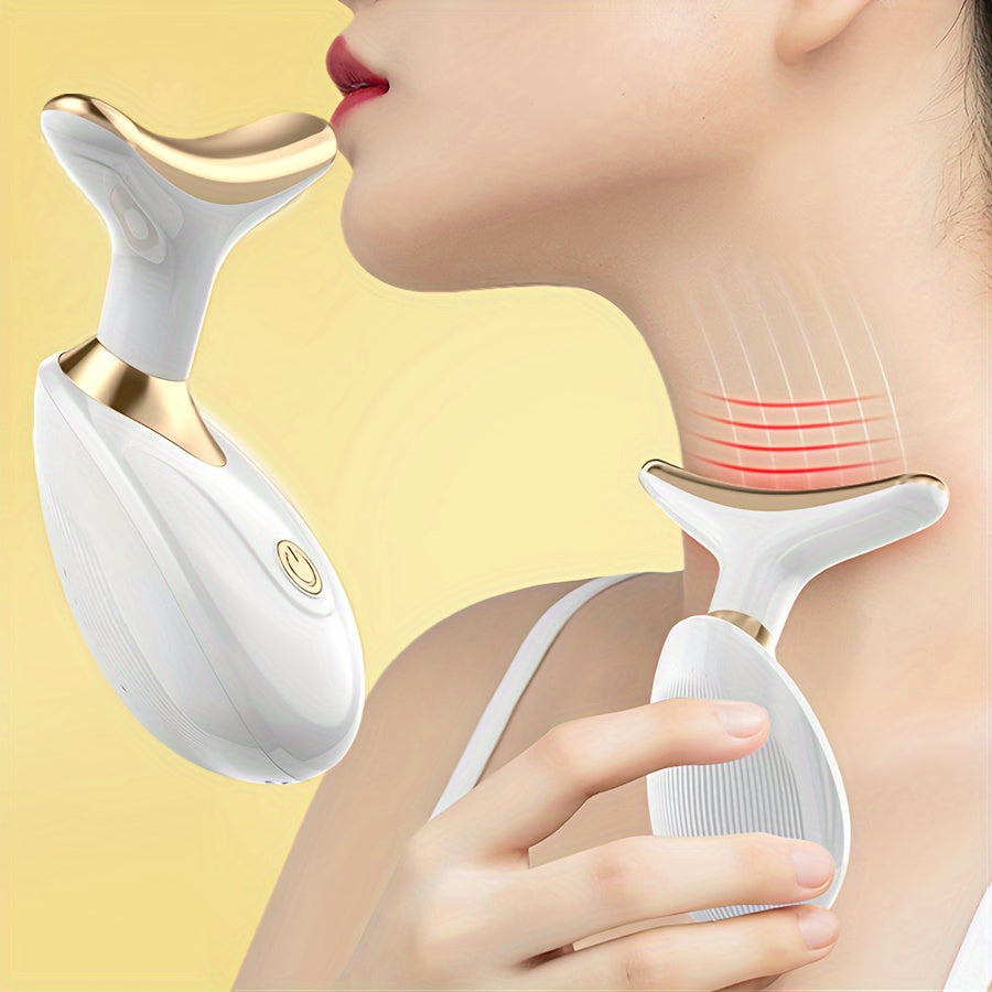 Nourplus Electric Facial Massager: Portable handheld device powered by 2 AAA batteries.