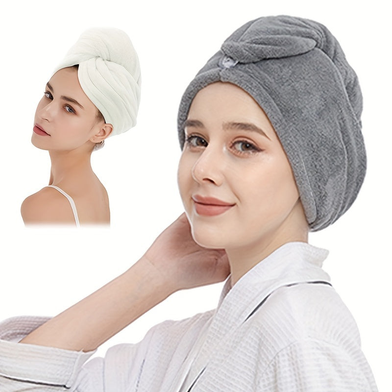 Fast drying hair towel made from soft, water-absorbing microfiber. Anti-frizz and anti-static. Ideal for bathroom use.