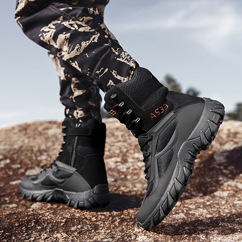 Men's durable snow boots for winter outdoor activities.